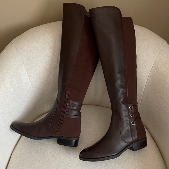 NEW Vince Camuto "Pauletta" Tall Shaft Boots in a brown/chocolate colorway - Picture 2 of 15